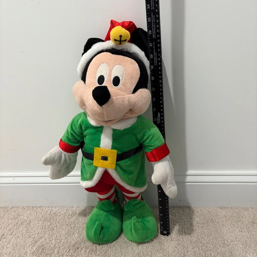 Gemmy Disney Mickey Mouse‎ Elf Standing Porch Greeter Plush 22